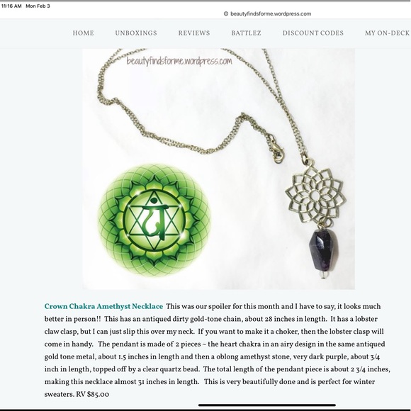 🌺Crown Chakra Amethyst Necklace NWT! - Picture 2 of 6